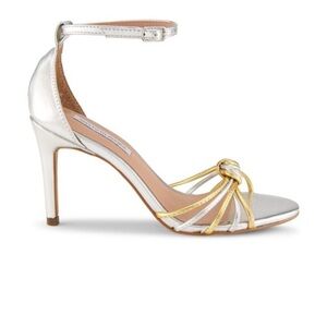Saks Fifth Avenue Susan Metallic Ankle Strap Sandals